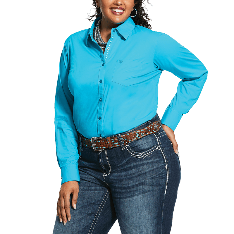 Ariat Stretch Turquoise Kirby Button-Up Shirt - Plus