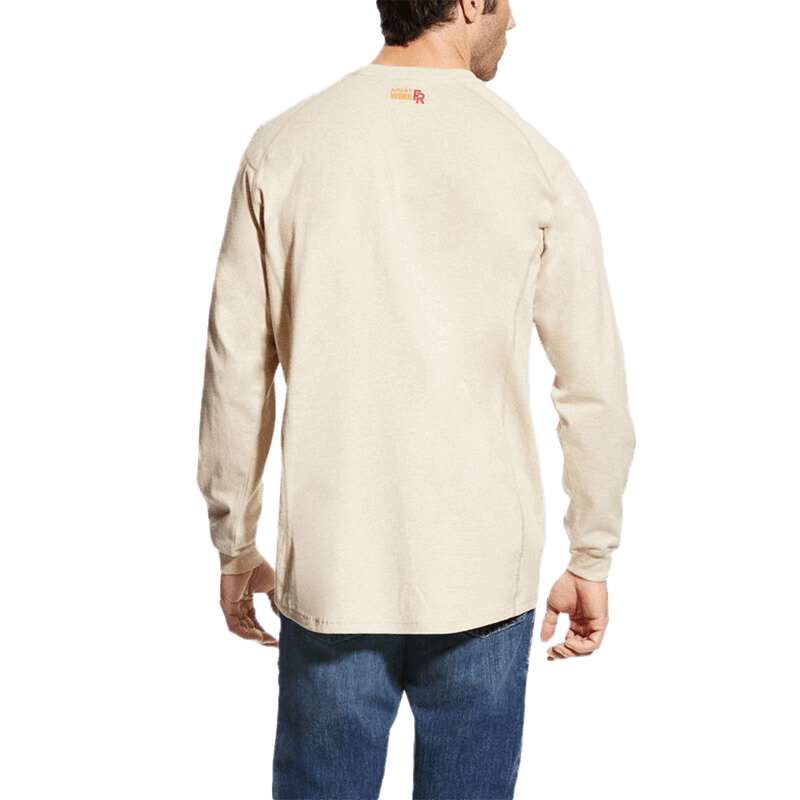 Ariat Flame Resistant Henley Top Sand Long Sleeve Work Shirt