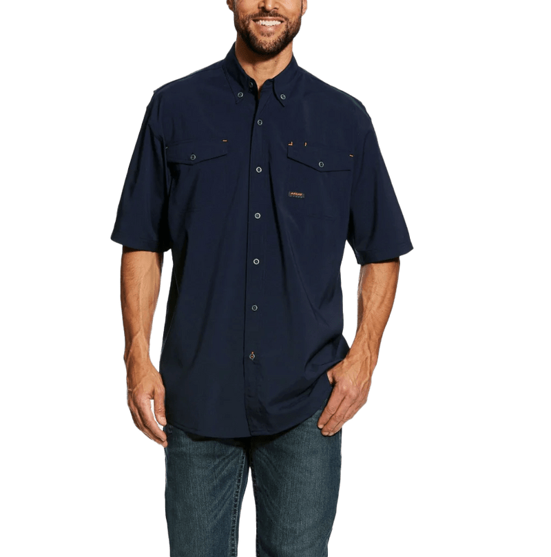 Ariat Men's Rebar Made Tough VentTEK Short Sleeve Work Blue Shirt