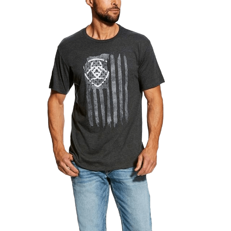 Ariat Men's Vertical Flag Charcoal T-Shirt