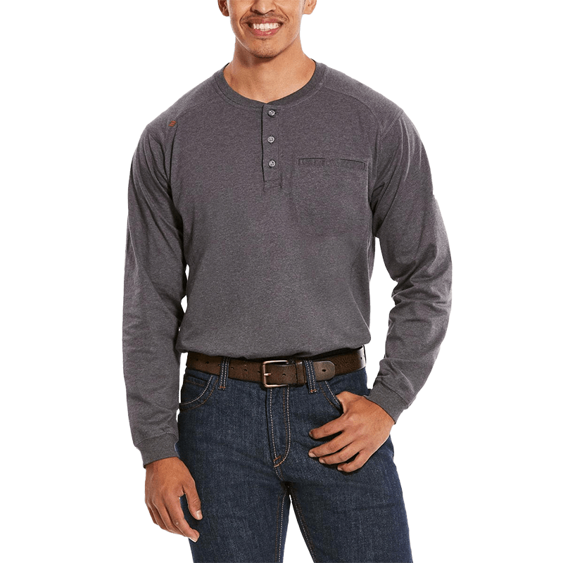 Ariat Flame Resistant Charcoal Heather Air Henley Top