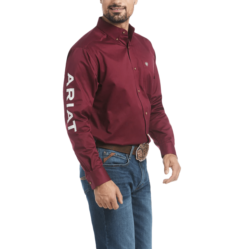 Ariat Men's Burgundy Twill Long Sleeve Shirt