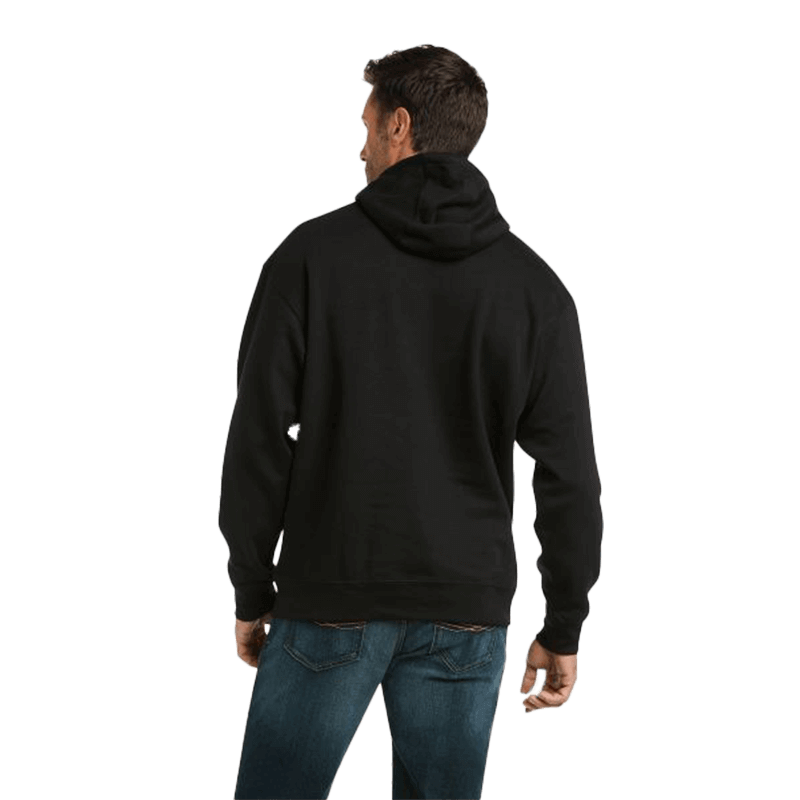 Ariat Men's Basic Logo Flag Long Sleeve Sweatshirt Black Hoodie