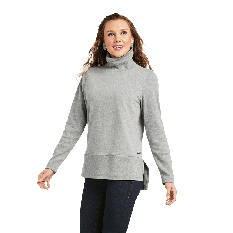 Ariat Women's REAL Funnel Heather Grey Sweater