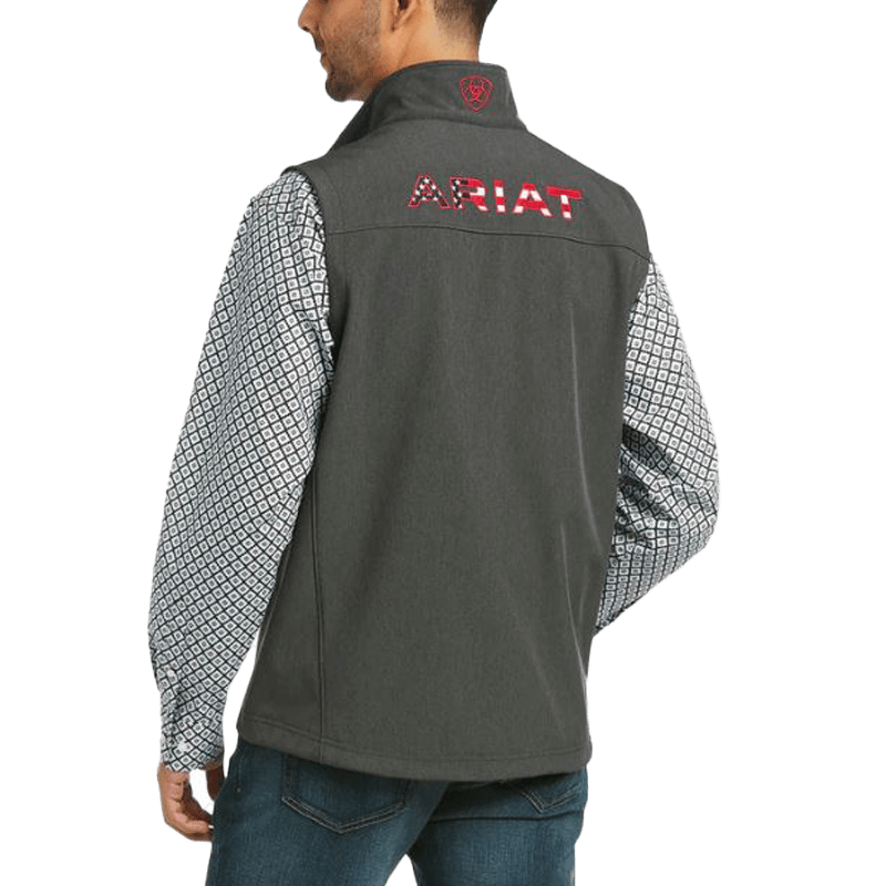 Ariat Men's Logo 2.0 Charcoal Americana Softshell Vest