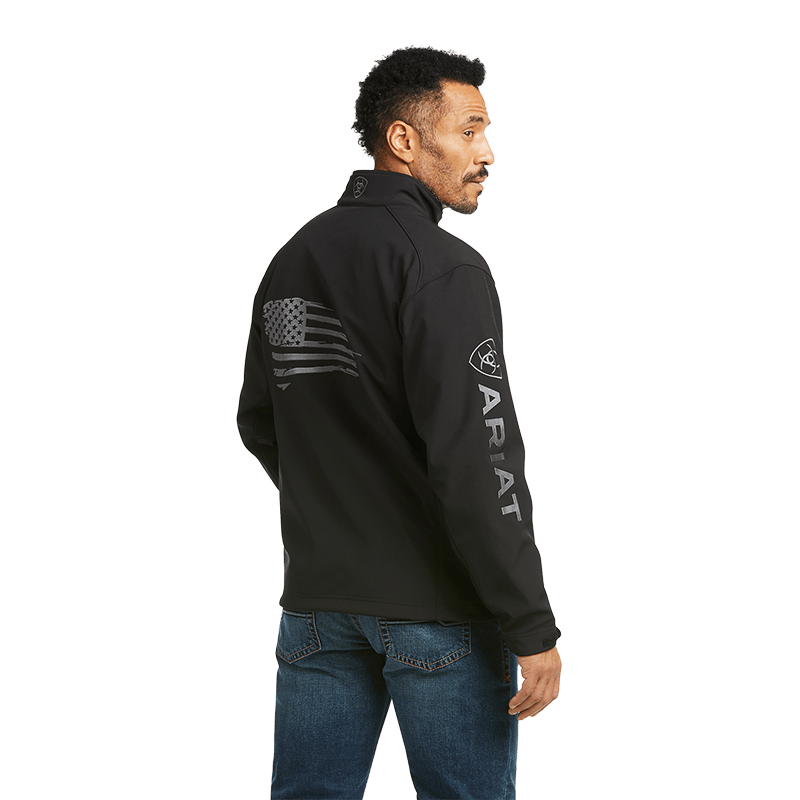 Ariat Mens Logo 2.0 Patriot Softshell Black Concealed Carry Jacket - Big
