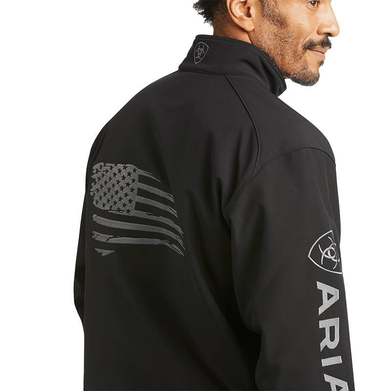 Ariat Mens Logo 2.0 Patriot Softshell Black Concealed Carry Jacket - Big