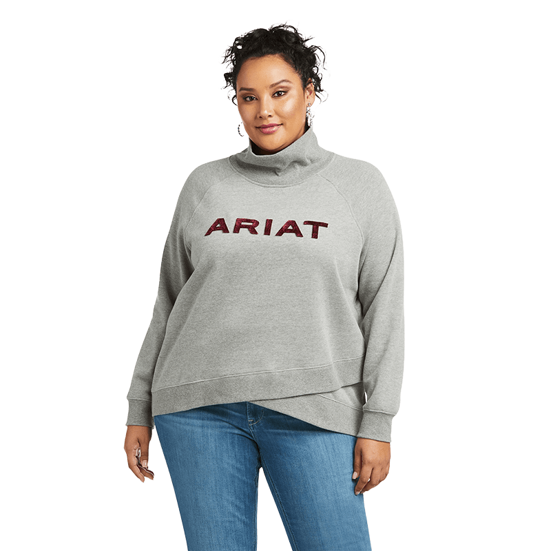 Ariat Women's Crossover Sequin Heather Grey Sweashirt