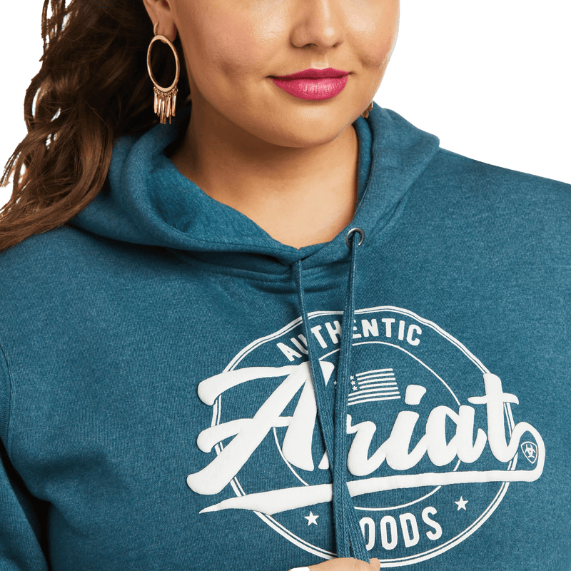 Ariat Women's REAL Teal Arm Logo Hoodie