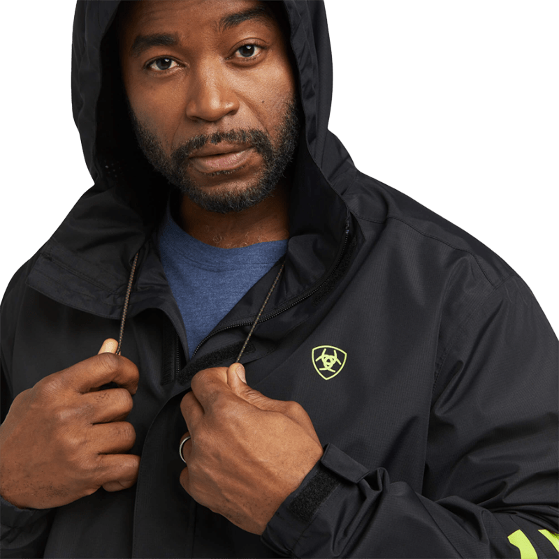 Ariat Men's Rebar Stormshell Logo Waterproof Black Jacket