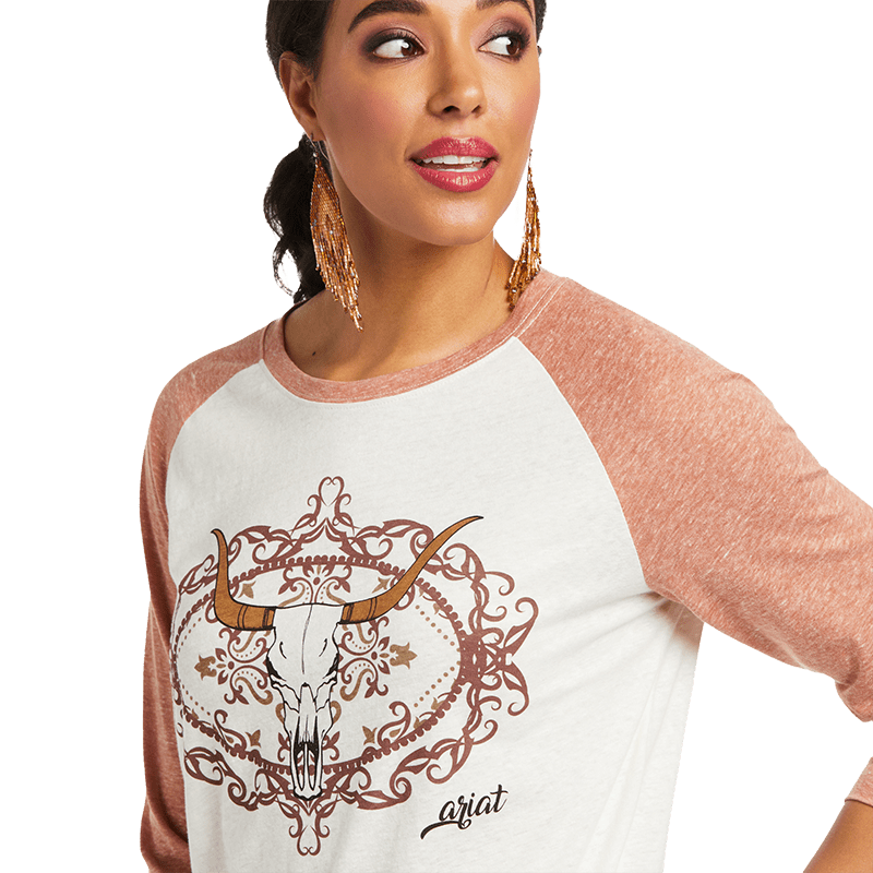 Ariat Women's Long Sleeve Framed Top Sea Salt T-shirt