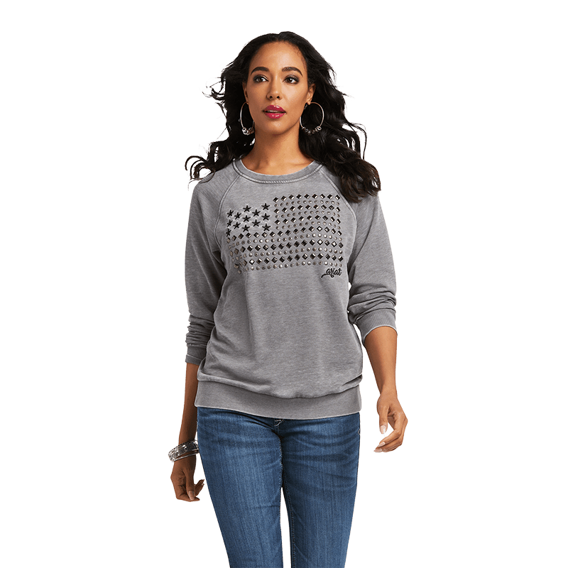 Ariat Women's Shining Star Charcoal Grey Sweatshirt