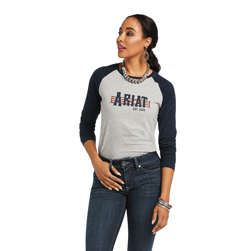 Ariat Ladies REAL Graphic Heather Grey T-Shirt