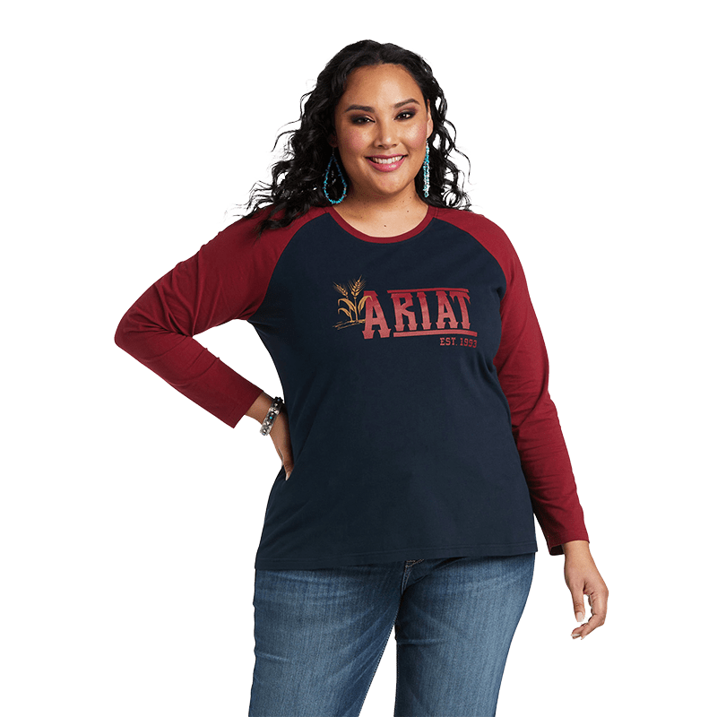 Ariat Ladies Real Graphic Long Sleeve Dark Sapphire T-Shirt