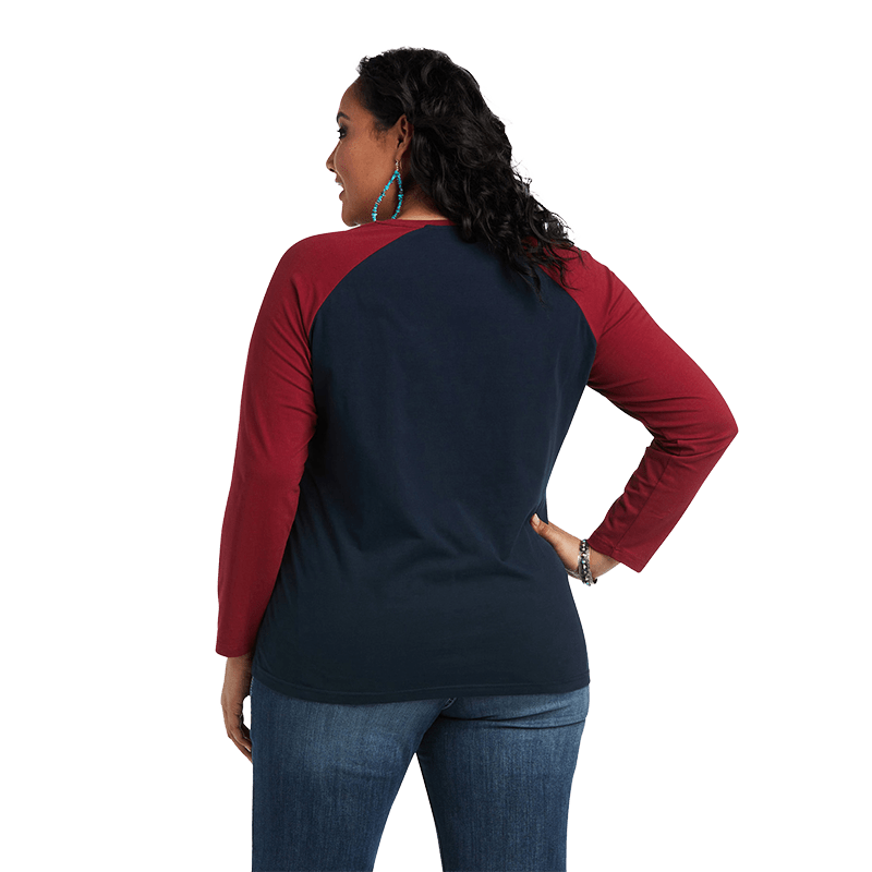 Ariat Ladies Real Graphic Long Sleeve Dark Sapphire T-Shirt