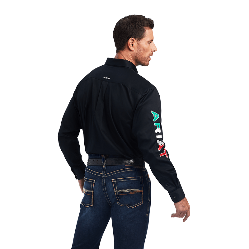 Ariat Men's Mexico Team Logo Twill Black Shirt - Big & Tall