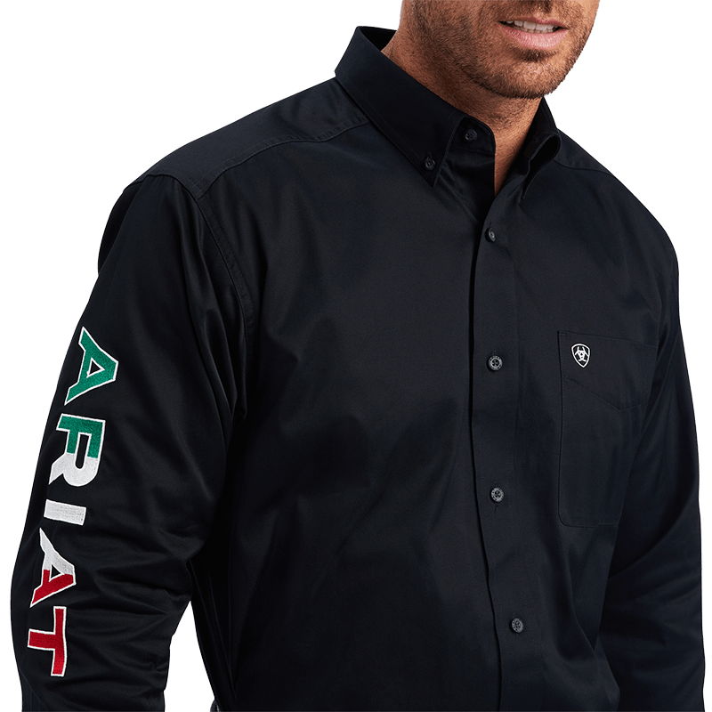 Ariat Men's Mexico Team Logo Twill Black Shirt - Big & Tall