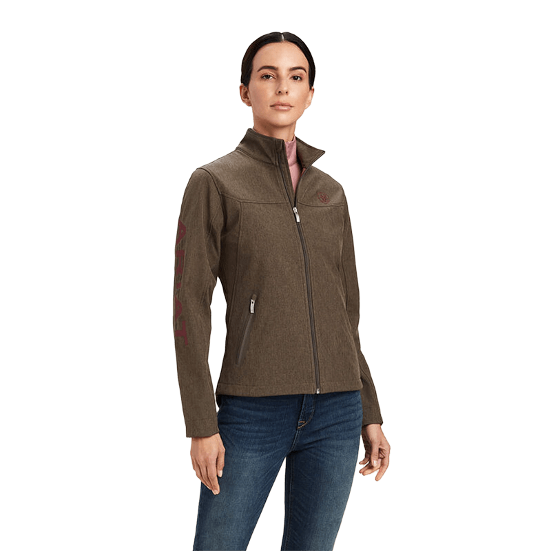 Ariat Women's New Team Softshell Banyan Bark Heather Brown Jacket