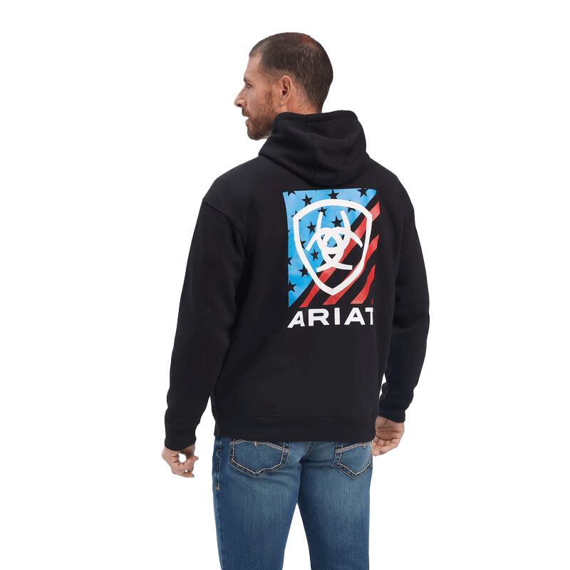 Ariat Men's Black Americana Block Pullover Hoodie