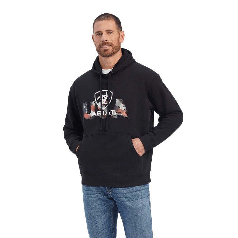Ariat Men's USA Proud Black Graphic Hoodie