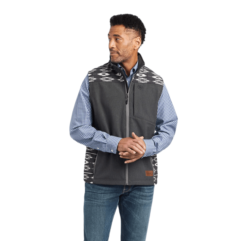 Ariat Men's Vernon 2.0 Chimayo Charcoal Softshell Vest