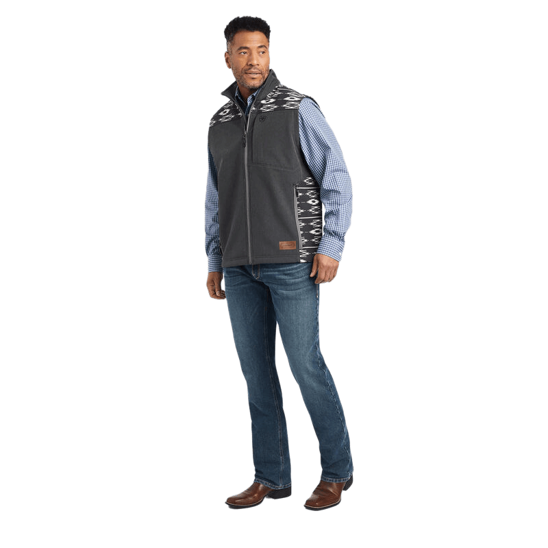 Ariat Men's Vernon 2.0 Chimayo Charcoal Softshell Vest