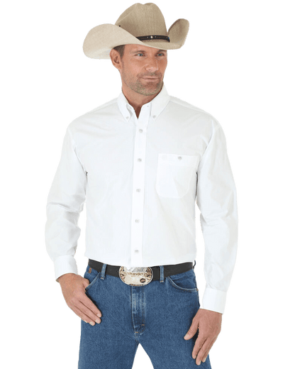 Wrangler George Strait White Solid Shirt