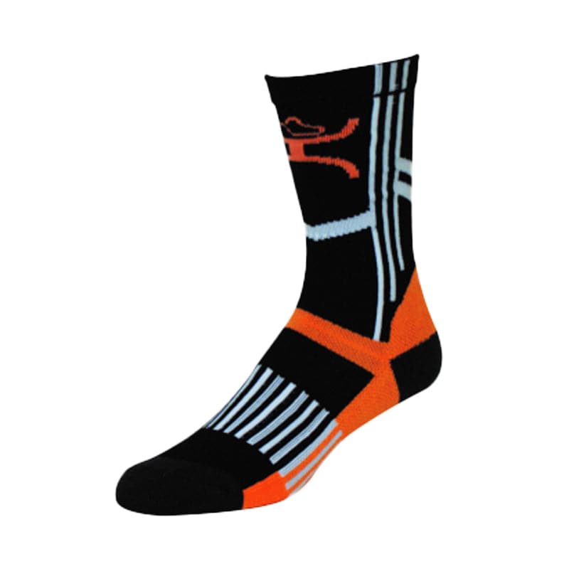Hooey Performance Black White Orange Socks