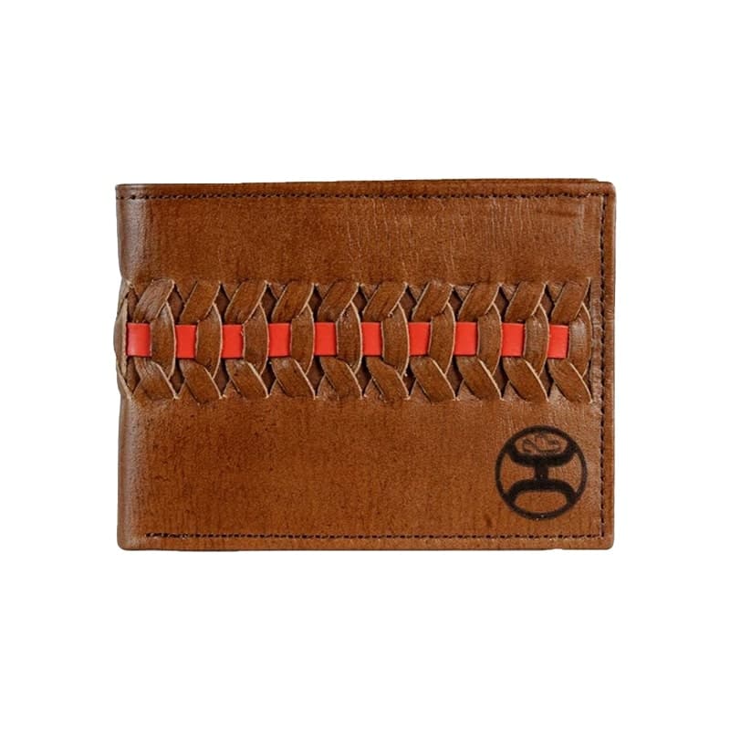 Hooey Leathers Mens Logo Signature Bifold Pocket Brown Wallet