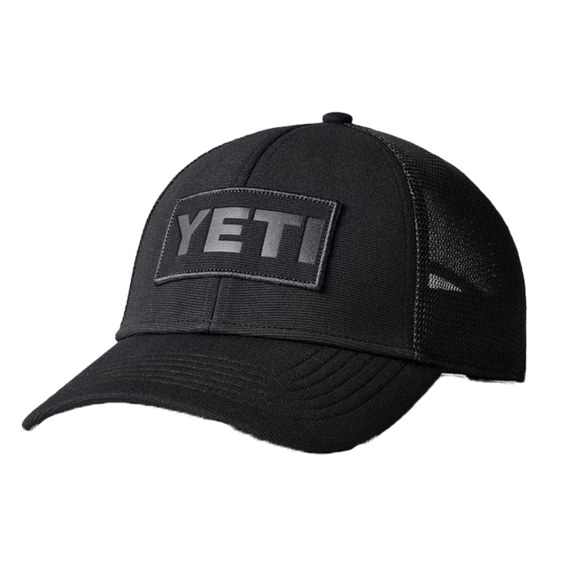 Yeti Black Trucker Mesh Logo Patch Cap