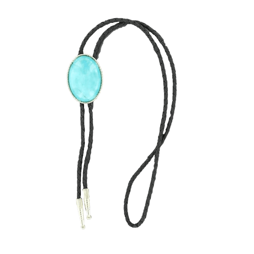 M&amp;F Oval Turquoise Bolo Tie