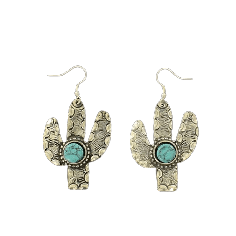 Blazin Roxx Women's Cactus Stone Turquoise Earrings