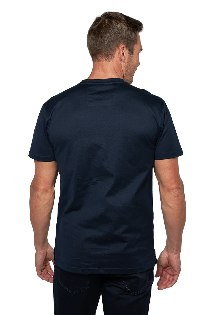 Platini Men's Navy Cotton Rhinestone T-Shirt