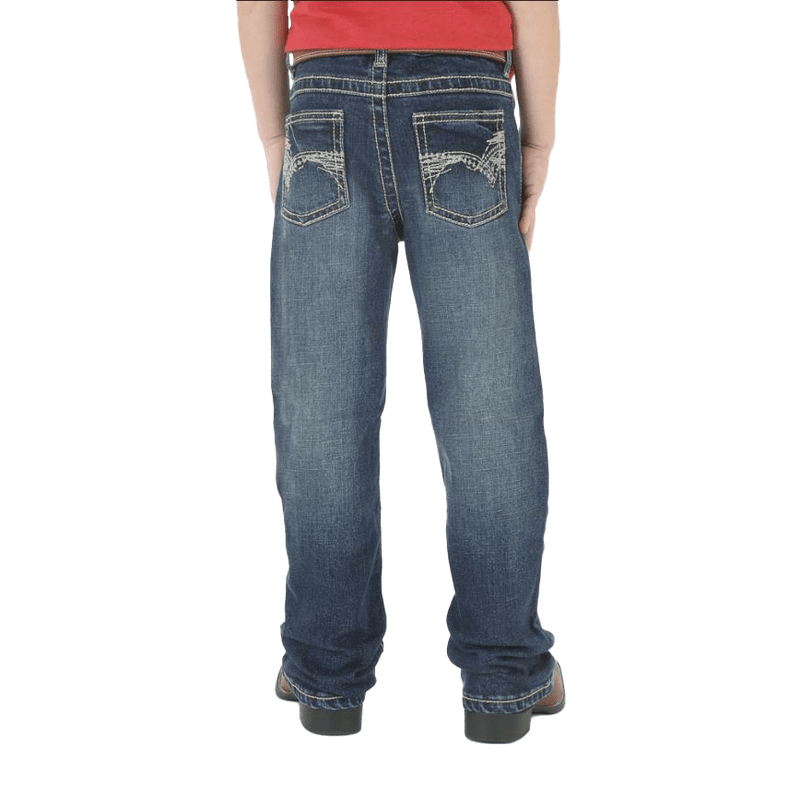 Wrangler Boy's Midland Medium Wash Slim Fit Stretch Vintage Boot Cut Jeans
