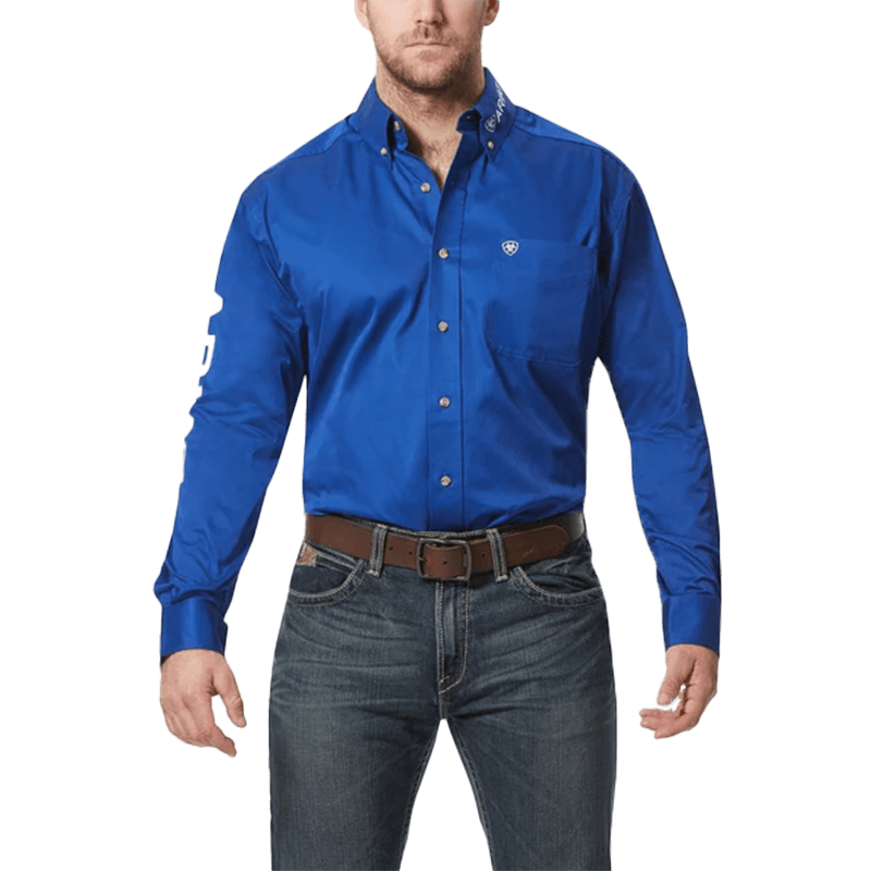 Ariat Ultramarine Blue Logo Twill Marine Shirt - Big