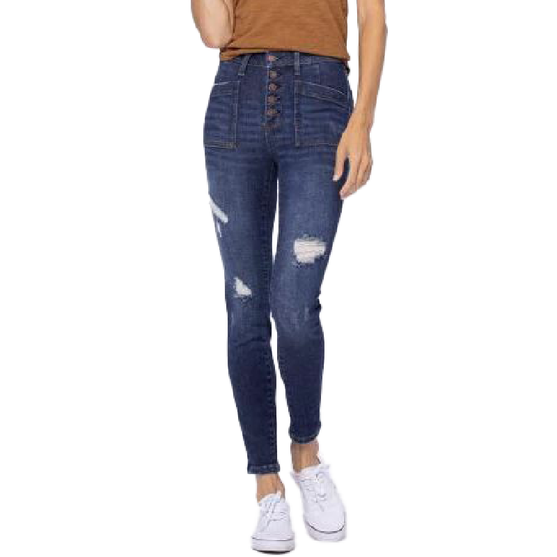 Judy Blue Women's High Rise Distressed Bootcut Jeans