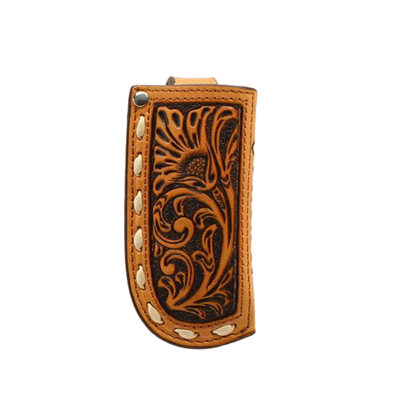 Ariat Tan Leather Floral Embossed Knife Sheath