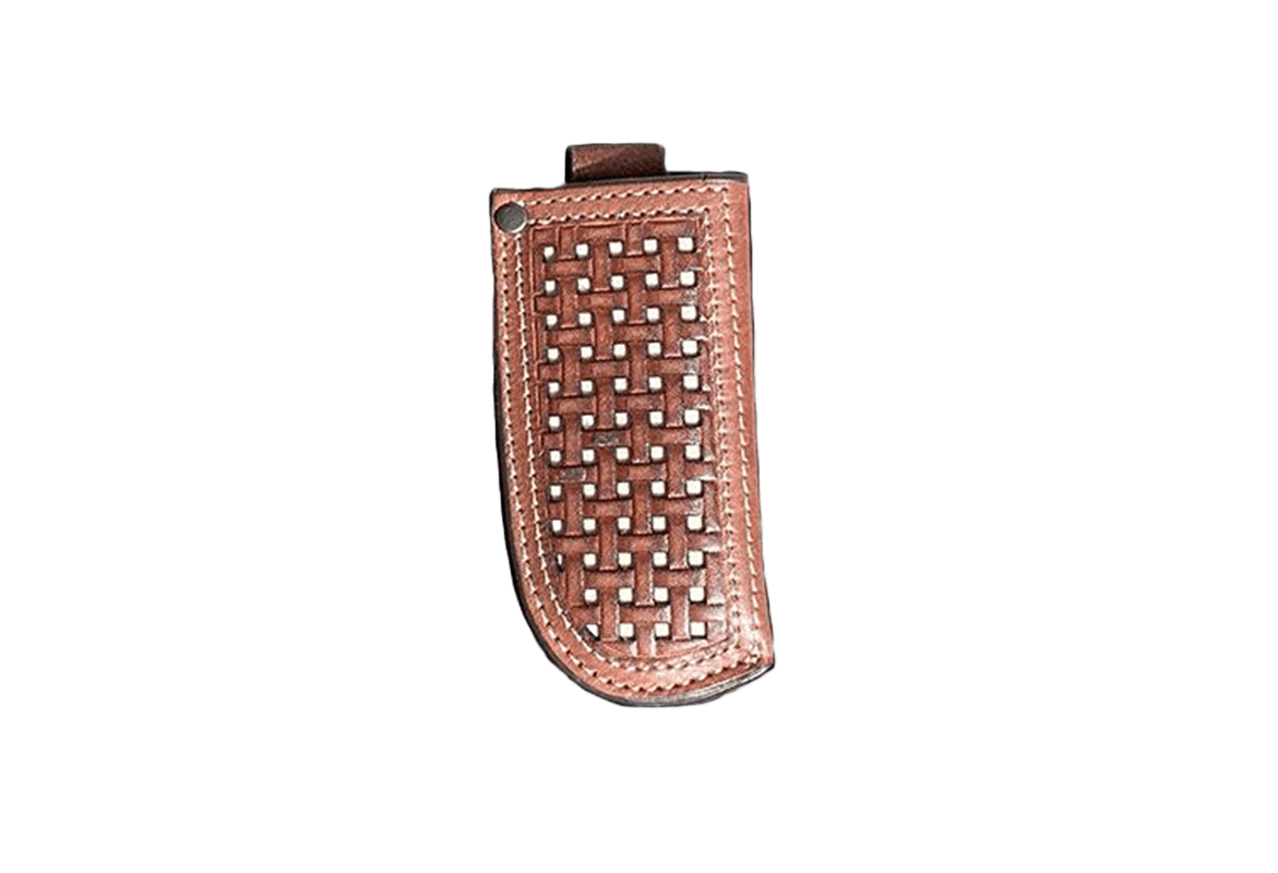 Ariat Brown Leather Basket Weave Knife Sheath