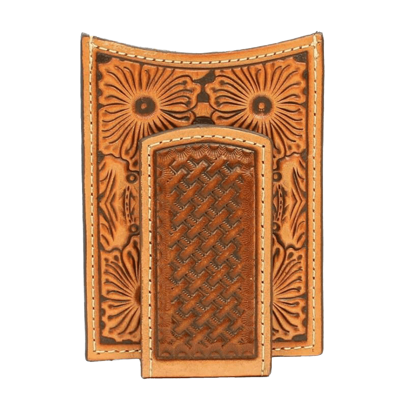 Ariat Tan Embossed Money Clip