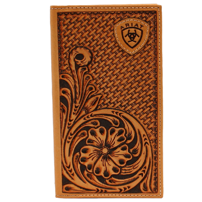 Ariat Basketweave Floral Embossed Rodeo Wallet