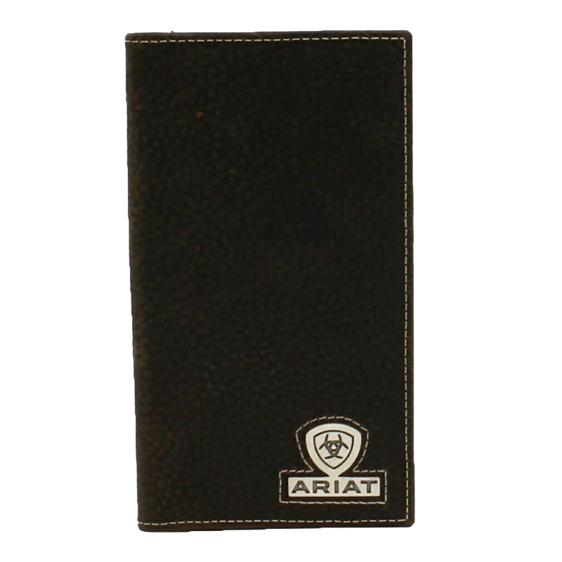 Ariat Men's Logo Bifold Leather Brown Wallet