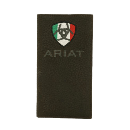 Ariat M&amp;F Mexican Flag Logo Rowdy Brown Rodeo Wallet