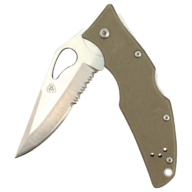 Ariat M&amp;F Serrated Blade Folding Medium Knife