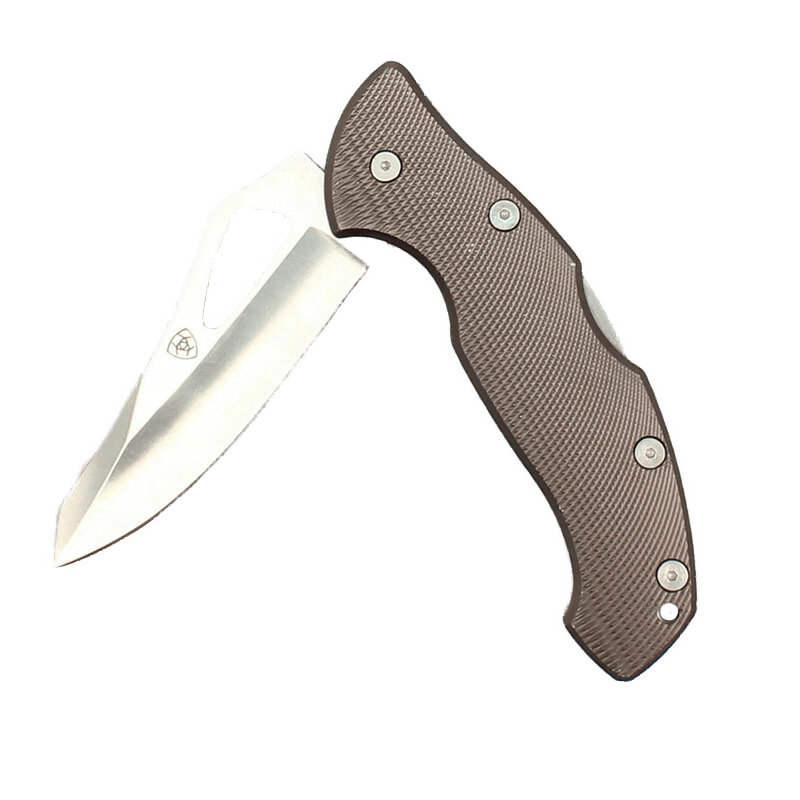 Ariat Plain Blade 3 1/2&quot; Grey Folding Knife