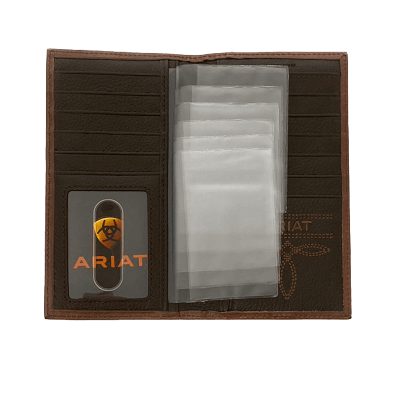 Ariat Two Tone Brown Floral Embossed Rodeo Wallet