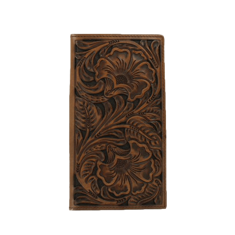 Ariat Two Tone Brown Floral Embossed Rodeo Wallet