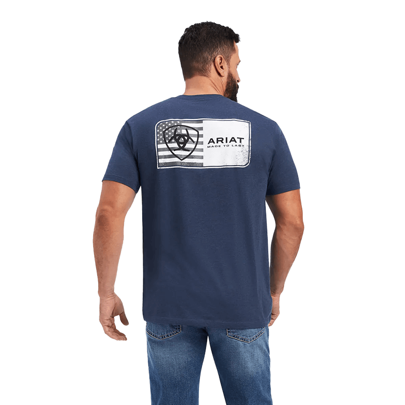 Ariat Men's Navy Heather Short Sleeve Shirt