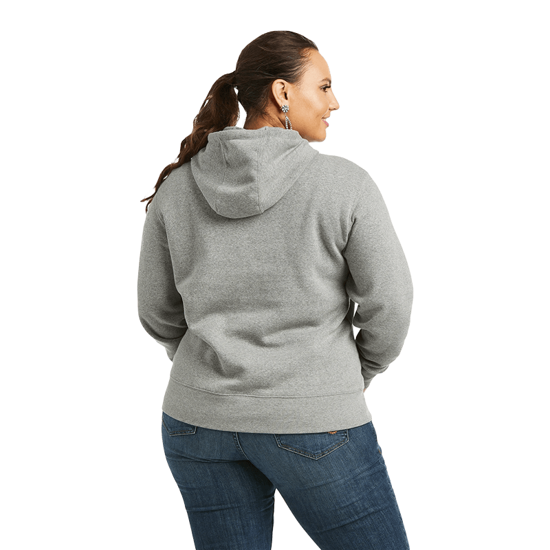 Ariat Women's REAL Heather Grey Graphic Logo Hoodie