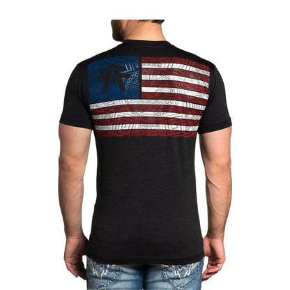 American Figther American Flag Graphic Black T-Shirt