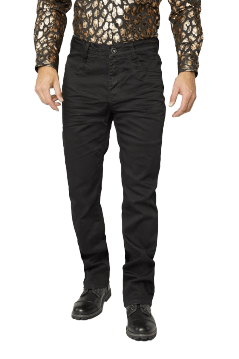 Platini Men's Slade Relaxed Fit Stretch Black Pants
